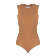 Maison Margiela Terra Ärmlös Bodysuit Beige, Dam