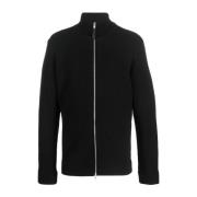 Maison Margiela Svart Pullover med Dragkedja Black, Herr