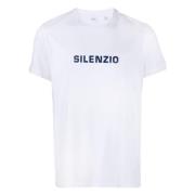 Aspesi Silenzio Logo Print T-Shirt White, Herr