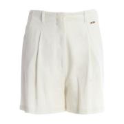 Fracomina Högmidjade shorts med bred midjeresår White, Dam