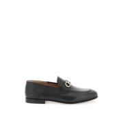 Salvatore Ferragamo Gancini Loafers med Guld Detalj Black, Herr