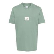 C.p. Company Grön Bomull T-shirt med Logotyp Green, Herr