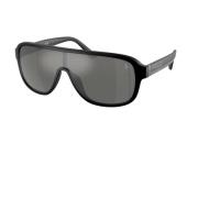 Ralph Lauren Sportiga och avslappnade solglasögon med spegelglas i grå...