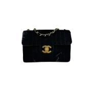 Chanel Vintage Pre-owned Sammet chanel-vskor Black, Dam