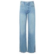 Anine Bing Roy Denim Jeans med Sidoslitsar Blue, Dam