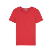 American Vintage Röd Son28ge T-shirt Red, Dam