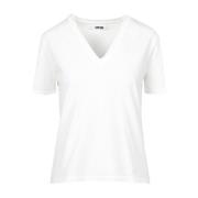 Mauro Grifoni Grifoni Vit V-Hals T-Shirt White, Dam