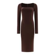 Dolce & Gabbana Jersey Midi Klänning Brown, Dam