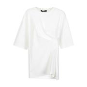 Max Mara Weekend Vit T-shirt med Rynkning White, Dam