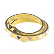 Valentino Vintage Pre-owned Laeder armband Yellow, Dam