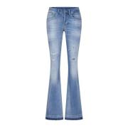 Dondup Flared Jeans med 5-ficksstil Blue, Dam