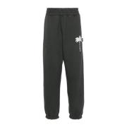 Palm Angels Mörkgrå Palm Sweatpants Black, Herr