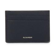 Jil Sander Svart plånbok med silver logotyp Black, Herr