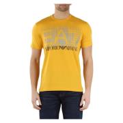 Emporio Armani EA7 Bomull Logo T-shirt Yellow, Herr