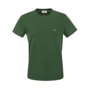Lacoste Kortärmad T-shirt med Logobrodyr Green, Herr