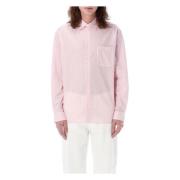 A.p.c. Malo Skjorta Rosa Vertikala Ränder Pink, Herr