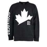 Dsquared2 Ikoniskt Logga Sweatshirt Uppgradera Avslappnad Stil Black, ...