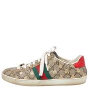 Gucci Vintage Pre-owned Tyg sneakers Beige, Dam