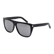 Saint Laurent SL 1 Sunglasses, Black/Grey Silver Black, Unisex