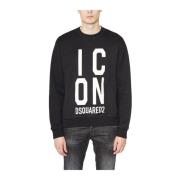 Dsquared2 Icon Crewneck Sweatshirt Black, Herr