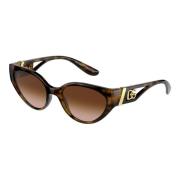 Dolce & Gabbana Monogram Sunglasses in Dark Havana/Brown Shaded Brown,...
