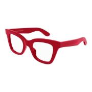 Alexander McQueen Red Eyewear Frames Red, Unisex