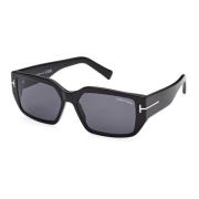 Tom Ford Silvano-02 Sunglasses, Shiny Black/Grey Black, Unisex