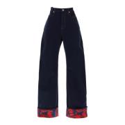 Burberry Wide Trousers Blue, Dam
