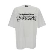 Dsquared2 Vit Skater Fit Tee T-shirts och Polos White, Herr