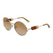 Chloé Guld/brun solglasögon Multicolor, Dam