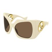 Gucci Vit/brun solglasögon White, Dam