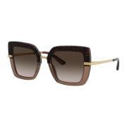 Dolce & Gabbana Half Print Sunglasses in Havana Brown Brown, Dam