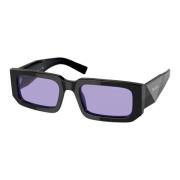 Prada Black Blue/Violet Sunglasses Symbole PR 06Ys Black, Unisex