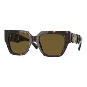 Versace Dark Havana/Brown Sunglasses Brown, Dam