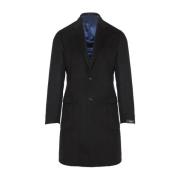 Barba Single-Breasted Coats Black, Herr