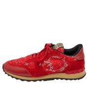 Valentino Vintage Pre-owned Spets sneakers Red, Dam