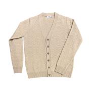 Ferrante Lyxig Silk Cashmere Kofta Beige, Herr