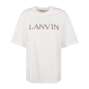 Lanvin Broderad Curb T-shirt White, Dam