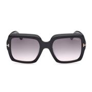 Tom Ford Fyrkantiga solglasögon med gråa linser Black, Unisex
