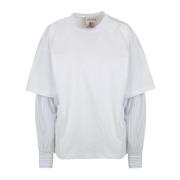 Semicouture Randig långärmad T-shirt White, Dam