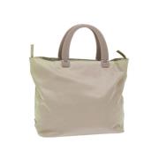 Prada Vintage Pre-owned Nylon handvskor Beige, Dam