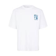 Samsøe Samsøe Tryckt Oversized Kortärmad T-shirt White, Herr