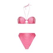 Oseree Rosa Kristall Bikini Hög Midja Pink, Dam