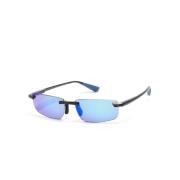 Maui Jim Ilikou B630-02 Shiny Black W/Blue Sunglasses Black, Unisex