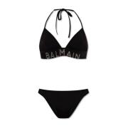 Balmain Bikini med logotyp Black, Dam