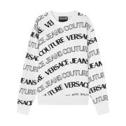 Versace Jeans Couture LogoWave Crewneck Sweatshirt White, Herr