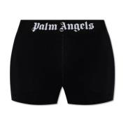 Palm Angels Shorts med logotyp Black, Dam