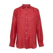 Canali Casual Shirts Red, Herr