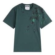 Moschino Konstnärligt Målad T-shirt Green, Herr