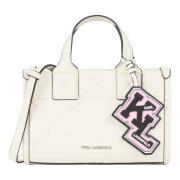 Karl Lagerfeld Chic Varsity Tote Väska White, Dam